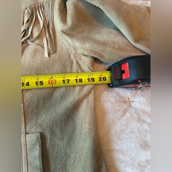 Vintage Esprit Soft Suede Leather Tan Fringe Jacket Womens L Cowgirl Ranch Lux - Picture 5 of 15